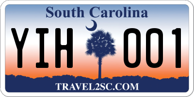 SC license plate YIH001