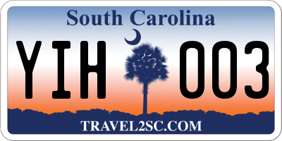 SC license plate YIH003
