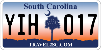 SC license plate YIH017