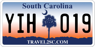 SC license plate YIH019