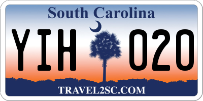 SC license plate YIH020