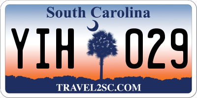 SC license plate YIH029