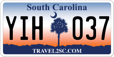 SC license plate YIH037