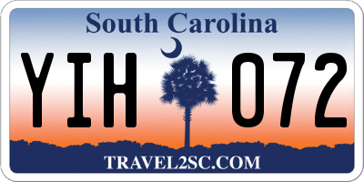 SC license plate YIH072