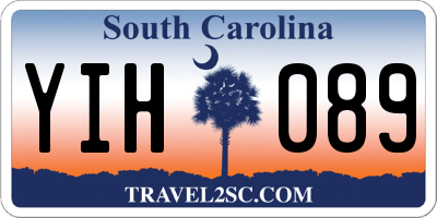 SC license plate YIH089