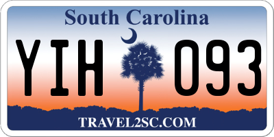 SC license plate YIH093