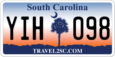SC license plate YIH098