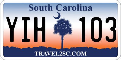 SC license plate YIH103