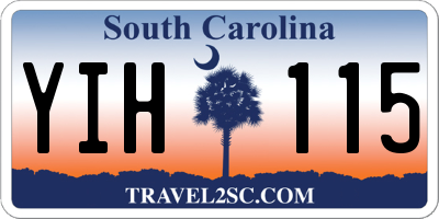 SC license plate YIH115