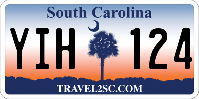 SC license plate YIH124