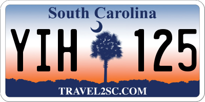 SC license plate YIH125