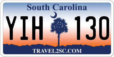 SC license plate YIH130