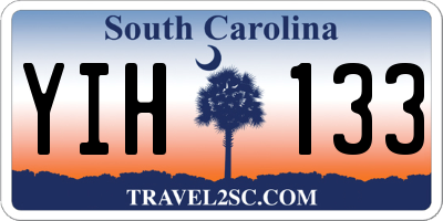 SC license plate YIH133