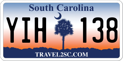 SC license plate YIH138