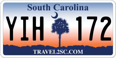 SC license plate YIH172