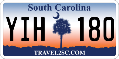 SC license plate YIH180
