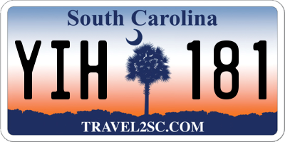 SC license plate YIH181
