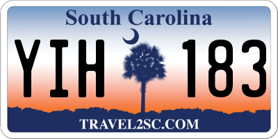 SC license plate YIH183