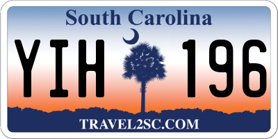 SC license plate YIH196