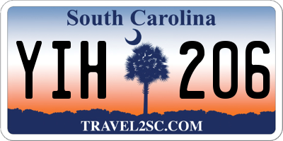 SC license plate YIH206