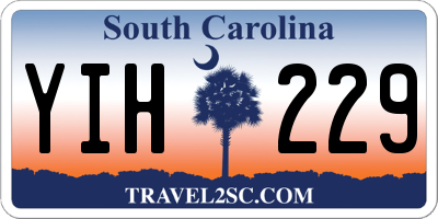 SC license plate YIH229