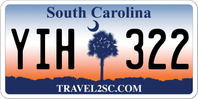 SC license plate YIH322