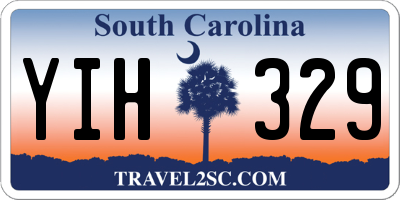 SC license plate YIH329