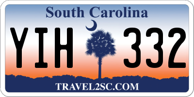 SC license plate YIH332