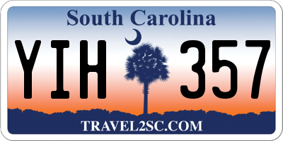 SC license plate YIH357