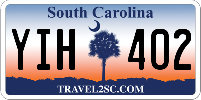 SC license plate YIH402