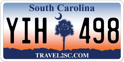 SC license plate YIH498