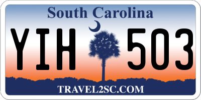 SC license plate YIH503
