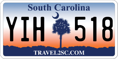 SC license plate YIH518
