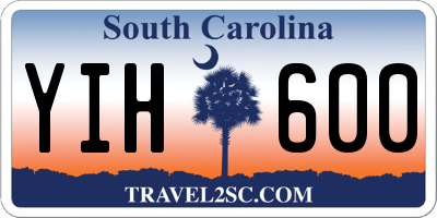 SC license plate YIH600