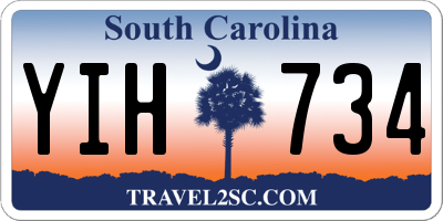 SC license plate YIH734
