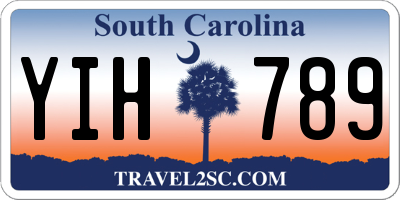 SC license plate YIH789
