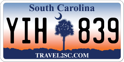 SC license plate YIH839