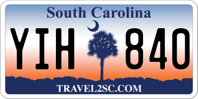 SC license plate YIH840