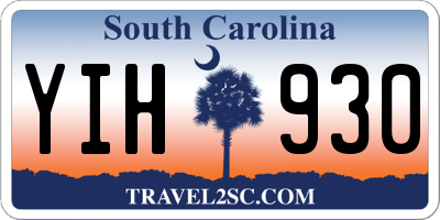 SC license plate YIH930