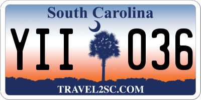 SC license plate YII036