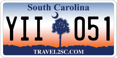SC license plate YII051