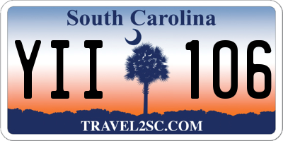 SC license plate YII106
