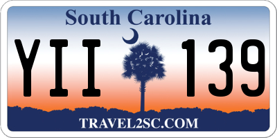 SC license plate YII139