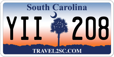 SC license plate YII208