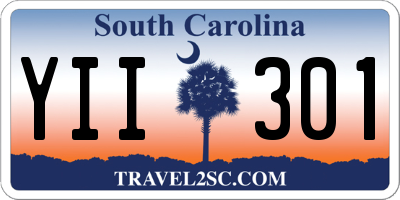 SC license plate YII301