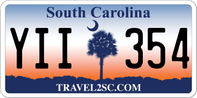 SC license plate YII354