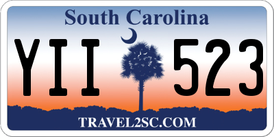 SC license plate YII523