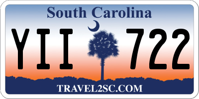 SC license plate YII722