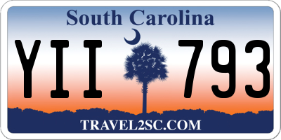 SC license plate YII793