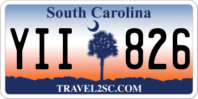 SC license plate YII826